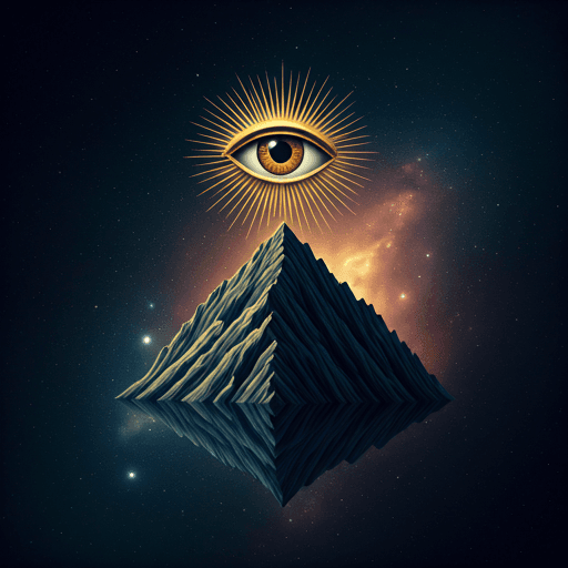 Eye of providence above a cosmic pyramid
